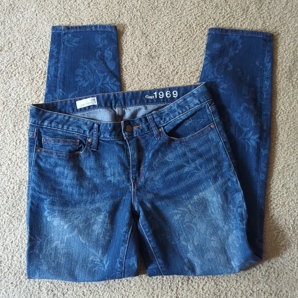 Gap Always Skinny Printed Floral Skinny Jeans Size 28